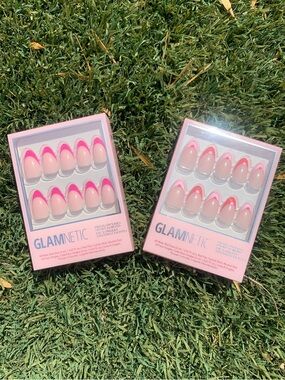 NWT Glamnetic Raspberry Sorbet & Pure Hearted Almond French Tip Press-On Nails